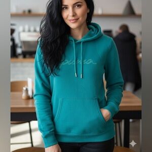 Puma Women's Teal Hoodie Sweater